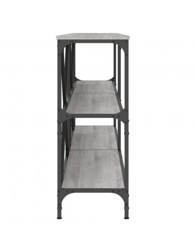 Tavolino Grigio Sonoma 180x30x75cm in Legno Multistrato e Ferro