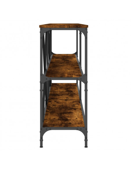 Tavolo Consolle Rovere Fumo 200x30x75cm Legno Multistrato Ferro