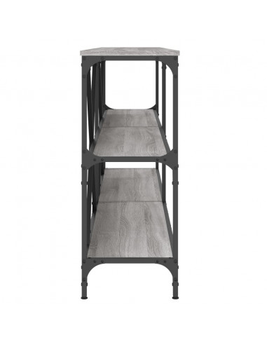 Tavolino Grigio Sonoma 200x30x75cm in Legno Multistrato e Ferro