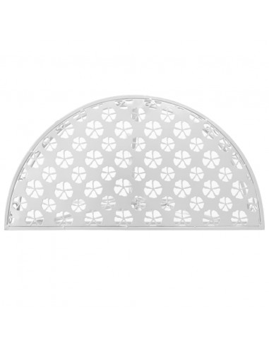 Tavolino Vintage in Metallo Semicircolare 72x36x74 cm Argento