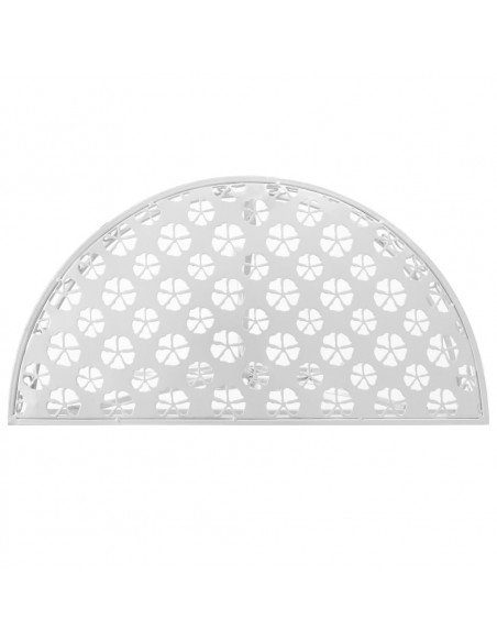Tavolino Vintage in Metallo Semicircolare 72x36x74 cm Argento