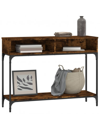 Tavolino Consolle Rovere Fumo 100x30,5x75cm Legno Multistrato