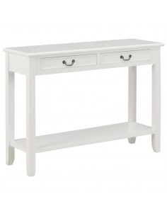 Tavolo Consolle Bianco 110x35x80 cm in Legno 2