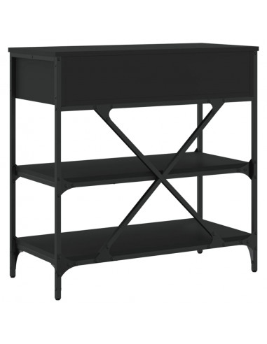 Tavolino Consolle Nero 75x34,5x75 cm in Legno Multistrato