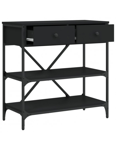 Tavolino Consolle Nero 75x34,5x75 cm in Legno Multistrato