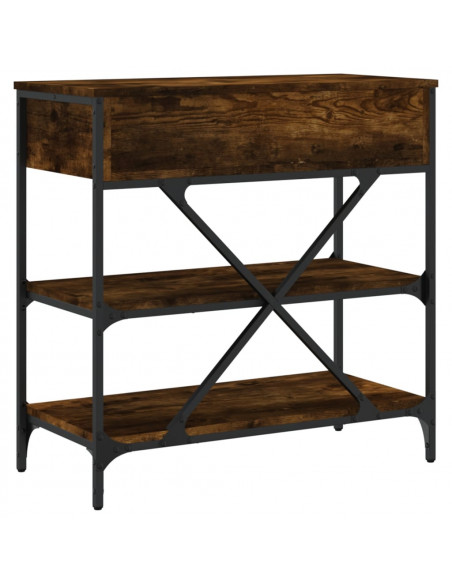 Tavolino Consolle Rovere Fumo 75x34,5x75cm Legno Multistrato