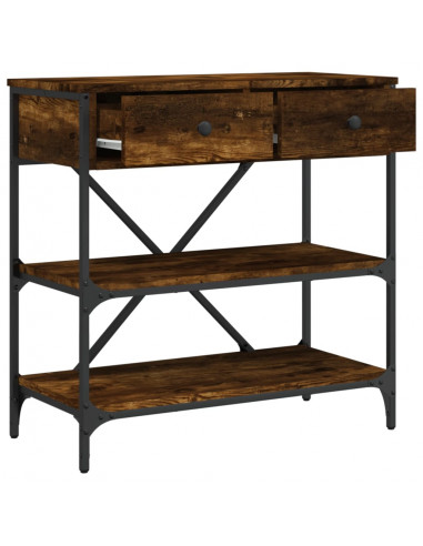 Tavolino Consolle Rovere Fumo 75x34,5x75cm Legno Multistrato