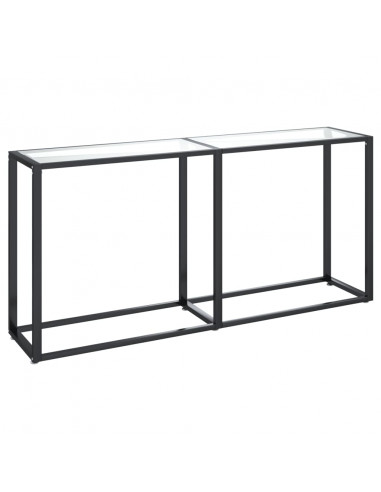 Tavolo Consolle Trasparente 160x35x75,5 cm in Vetro Temperato