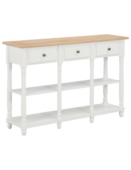 Tavolo Consolle Bianco 120x30x76 cm in MDF