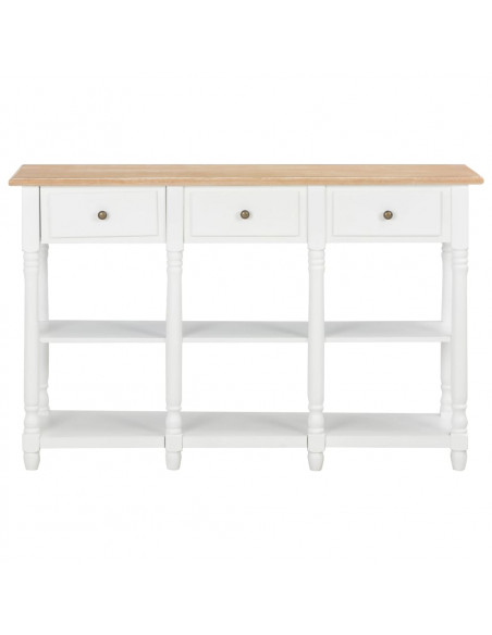 Tavolo Consolle Bianco 120x30x76 cm in MDF
