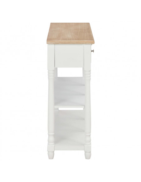 Tavolo Consolle Bianco 120x30x76 cm in MDF