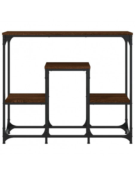 Tavolino Consolle Rovere Marrone 89,5x28x76cm Legno Multistrato