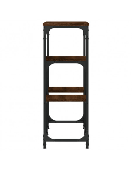 Tavolino Consolle Rovere Marrone 89,5x28x76cm Legno Multistrato