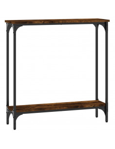 Tavolino Consolle Rovere Fumo 75x22,5x75 cm Legno Multistrato 2