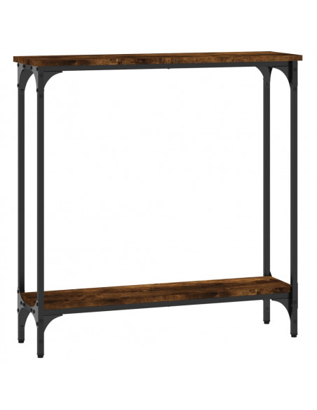 Tavolino Consolle Rovere Fumo 75x22,5x75 cm Legno Multistrato