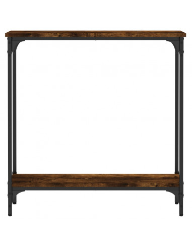 Tavolino Consolle Rovere Fumo 75x22,5x75 cm Legno Multistrato