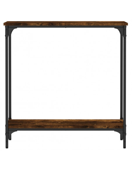 Tavolino Consolle Rovere Fumo 75x22,5x75 cm Legno Multistrato