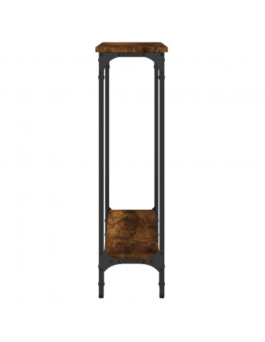 Tavolino Consolle Rovere Fumo 75x22,5x75 cm Legno Multistrato