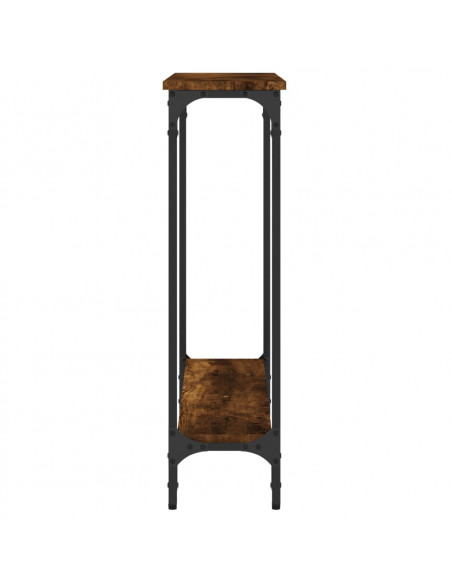 Tavolino Consolle Rovere Fumo 75x22,5x75 cm Legno Multistrato
