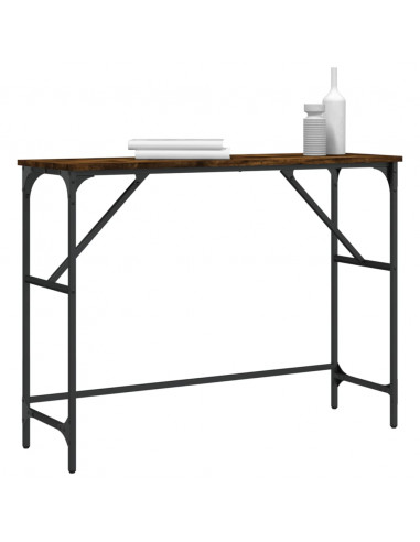 Tavolo Consolle Rovere Fumo 100x32x75 cm Legno Multistrato