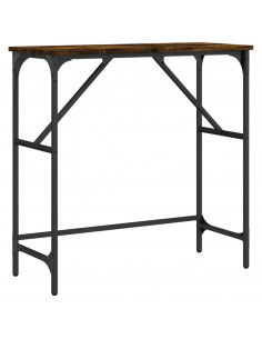 Tavolino Consolle Rovere Fumo 75x32x75 cm in Legno Multistrato 2