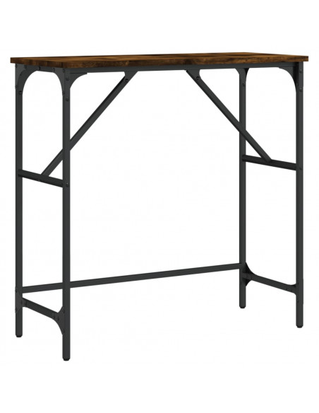Tavolino Consolle Rovere Fumo 75x32x75 cm in Legno Multistrato