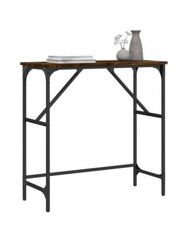 Tavolino Consolle Rovere Fumo 75x32x75 cm in Legno Multistrato