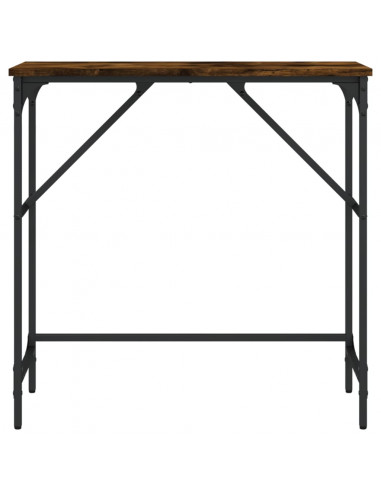 Tavolino Consolle Rovere Fumo 75x32x75 cm in Legno Multistrato