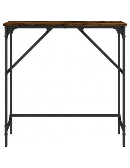 Tavolino Consolle Rovere Fumo 75x32x75 cm in Legno Multistrato
