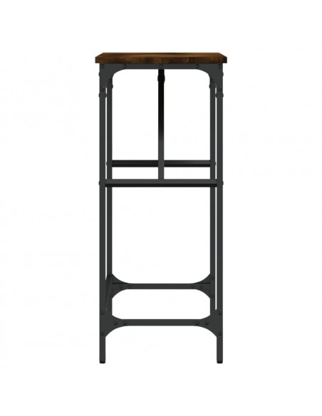 Tavolino Consolle Rovere Fumo 75x32x75 cm in Legno Multistrato