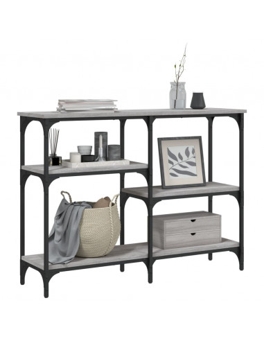 Tavolo Consolle Grigio Sonoma 102x29x75 cm in Legno Multistrato