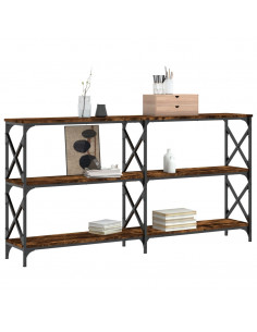 Tavolo Consolle Rovere Fumo 156x28x80,5 cm in Legno Multistrato 2