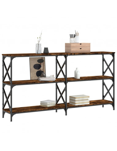 Tavolo Consolle Rovere Fumo 156x28x80,5 cm in Legno Multistrato