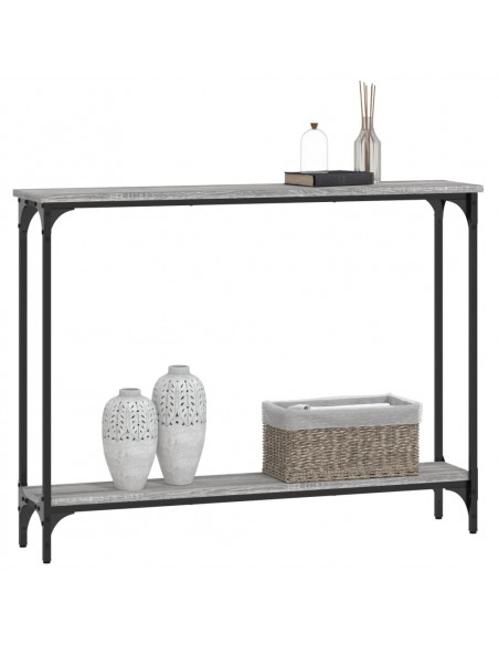 Tavolino Consolle Grigio Sonoma 100x22,5x75cm Legno Multistrato