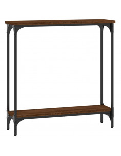 Tavolino Consolle Rovere Marrone 75x22,5x75cm Legno Multistrato 2