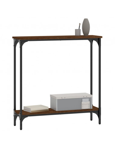 Tavolino Consolle Rovere Marrone 75x22,5x75cm Legno Multistrato