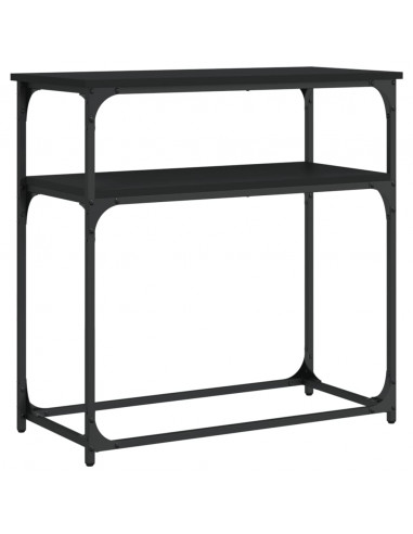 Tavolino Consolle Nero 75x35,5x75 cm in Legno Multistrato