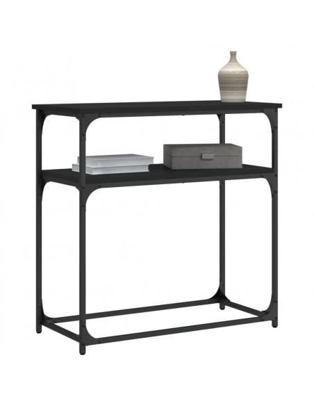 Tavolino Consolle Nero 75x35,5x75 cm in Legno Multistrato