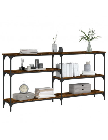 Tavolo Consolle Rovere Fumo 160x29x75 cm in Legno Multistrato