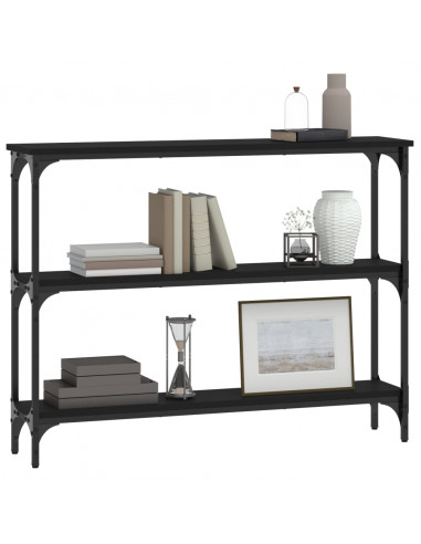 Tavolino Consolle Nero 100x22,5x75 cm in Legno Multistrato