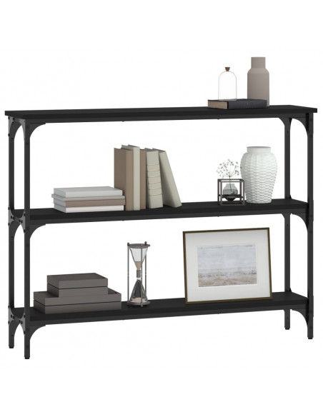 Tavolino Consolle Nero 100x22,5x75 cm in Legno Multistrato