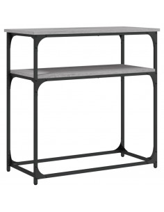 Tavolino Consolle Grigio Sonoma 75x35,5x75 cm Legno Multistrato 2