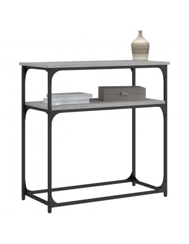 Tavolino Consolle Grigio Sonoma 75x35,5x75 cm Legno Multistrato