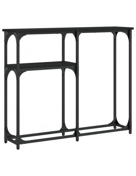 Tavolino Consolle Nero 90x22,5x75 cm in Legno Multistrato