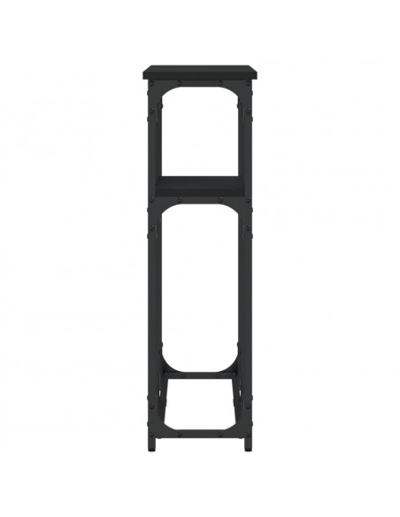 Tavolino Consolle Nero 90x22,5x75 cm in Legno Multistrato