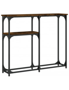 Tavolino Consolle Rovere Fumo 90x22,5x75cm in Legno Multistrato 2