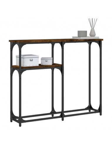 Tavolino Consolle Rovere Fumo 90x22,5x75cm in Legno Multistrato