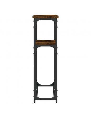 Tavolino Consolle Rovere Fumo 90x22,5x75cm in Legno Multistrato