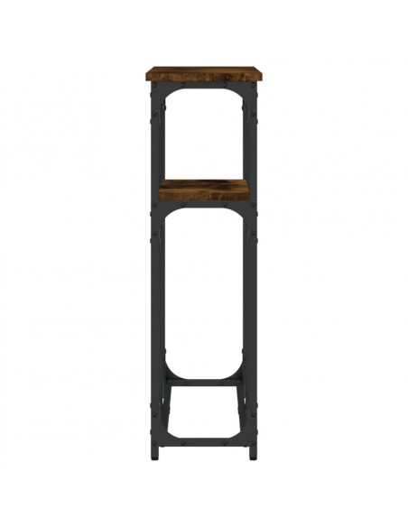 Tavolino Consolle Rovere Fumo 90x22,5x75cm in Legno Multistrato