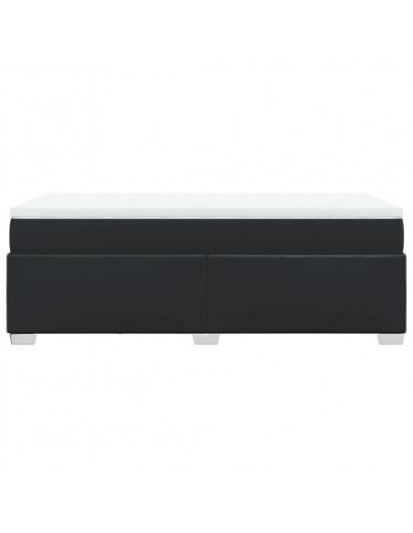Giroletto a Molle con Materasso Nero 100x200 cm in Similpelle